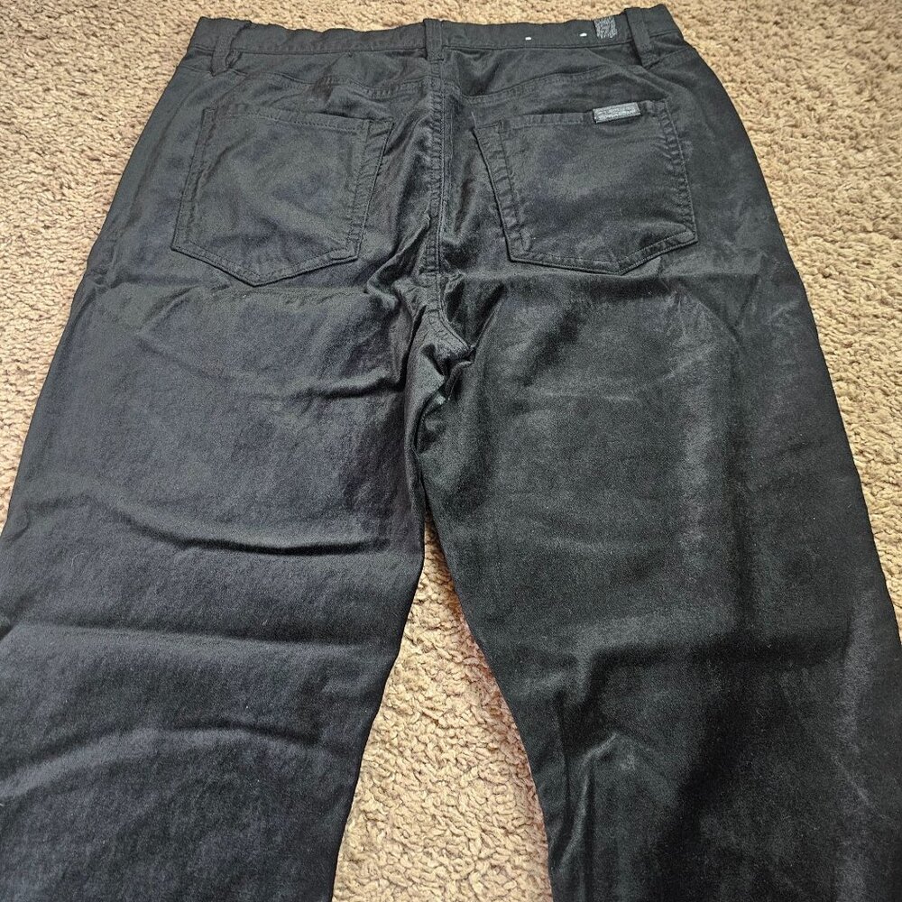 Seven For All Mankind Velour Ankle Pants Womens 31 Black Button Fly Preppy - Picture 4 of 9